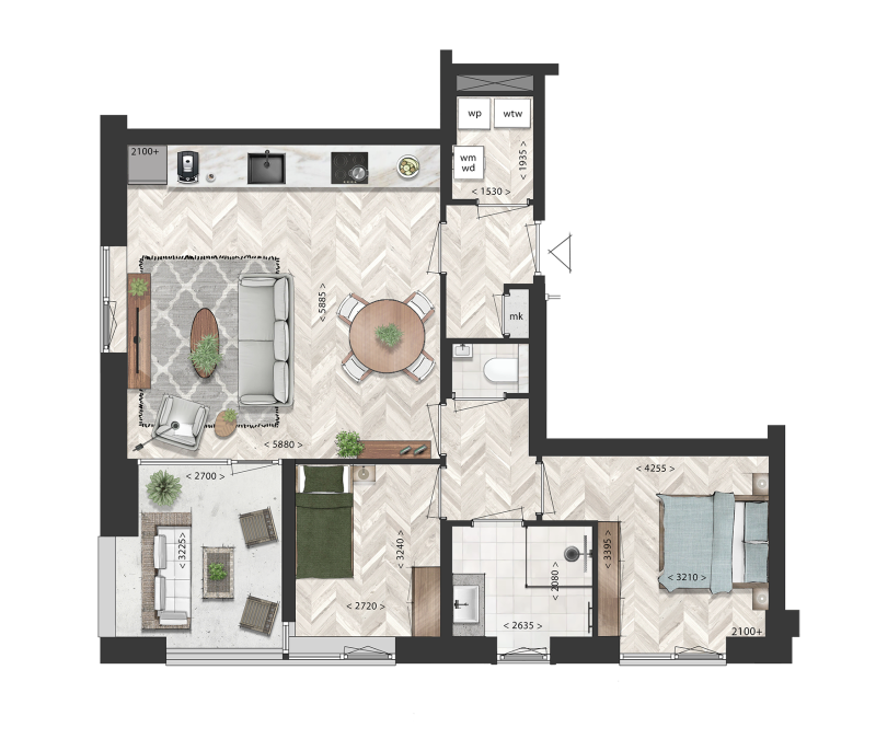 plattegrond appartementen 3 en 11