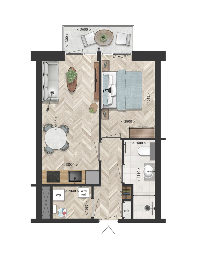 plattegrond appartementen 6 en 14